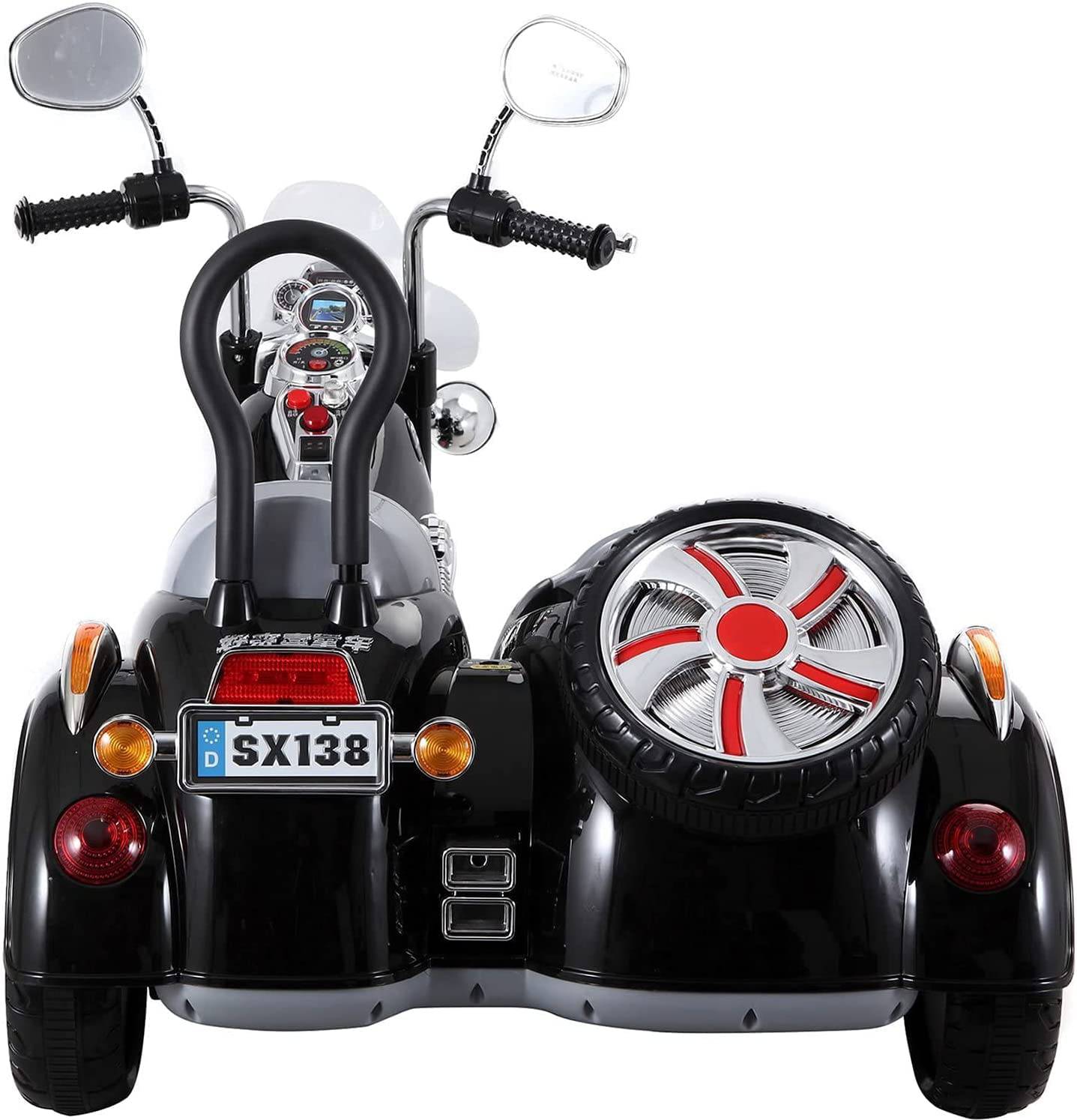 Ride On Bike Kids Twin Couple Sidecar SX138 Black-DerakBikes - DERAKBIKES