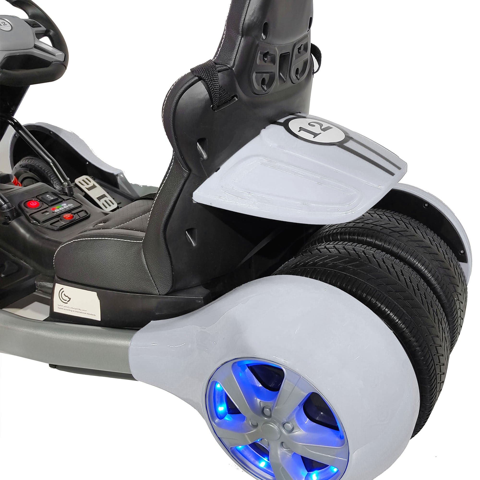 Ride On Go Kart Electric GT white - DerakBikes - DERAKBIKES