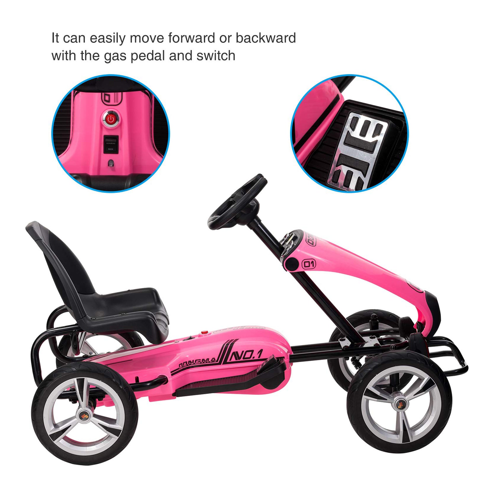 Pedal Go Kart For Kids DMD-308 Pink - Derakbikes