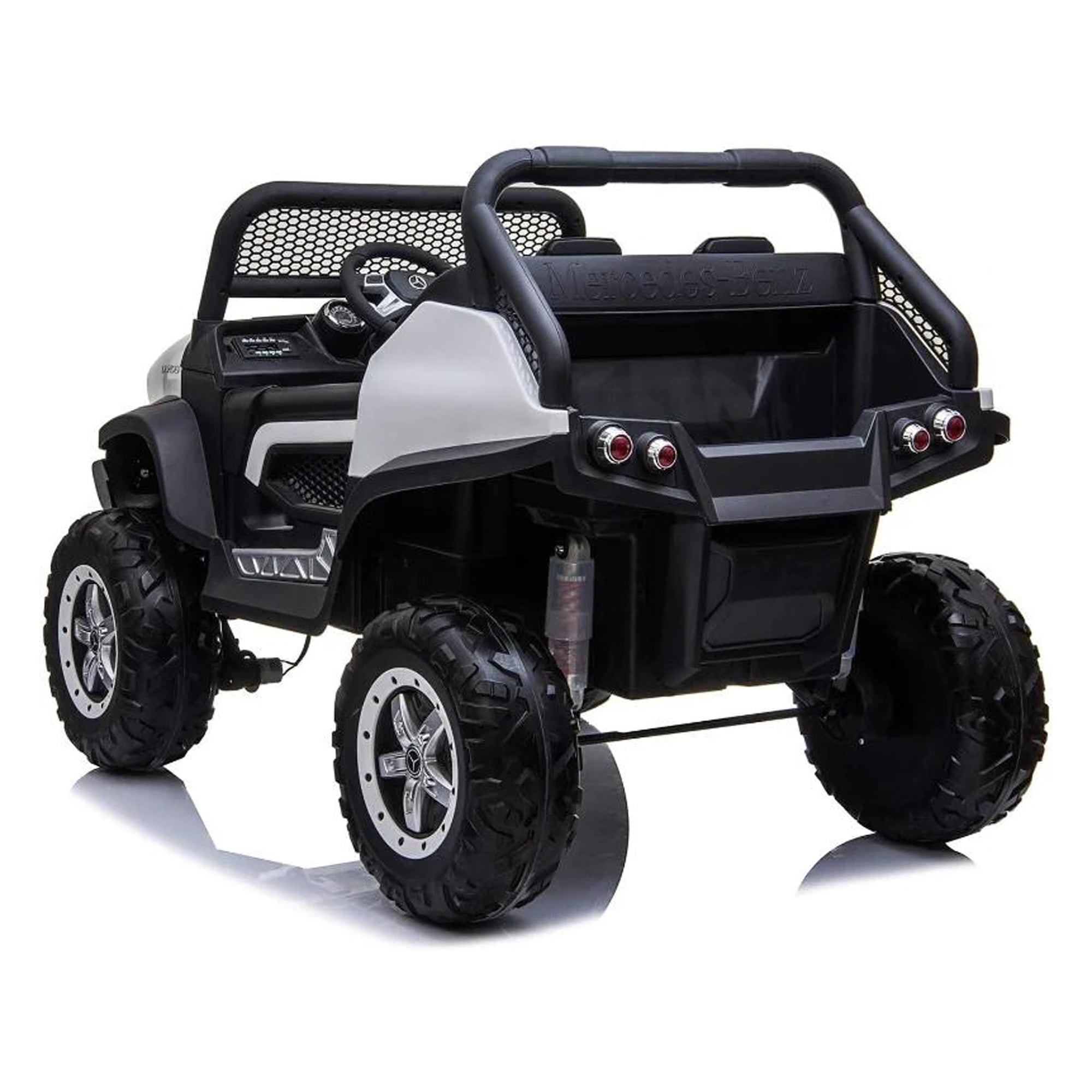 Kids Ride On Cars AMG 4x4 Off-Road Unimog Leather & EVA White