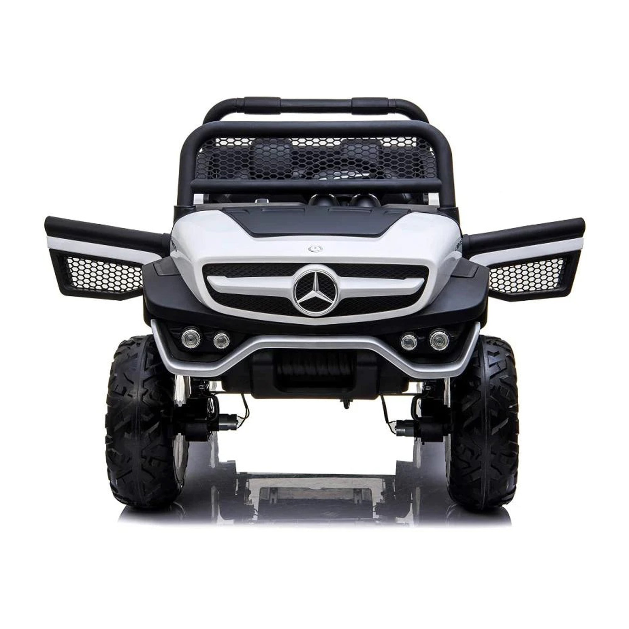 Kids Ride On Cars AMG 4x4 Off-Road Unimog Leather & EVA White