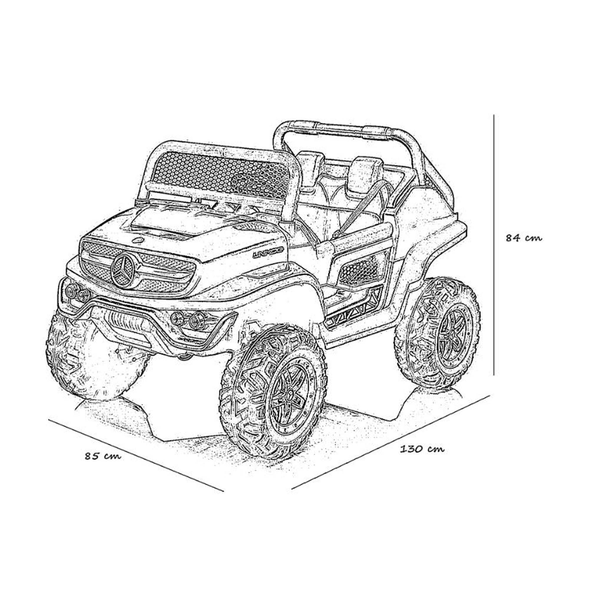 Kids Ride On Cars AMG 4x4 Off-Road Unimog Leather & EVA White