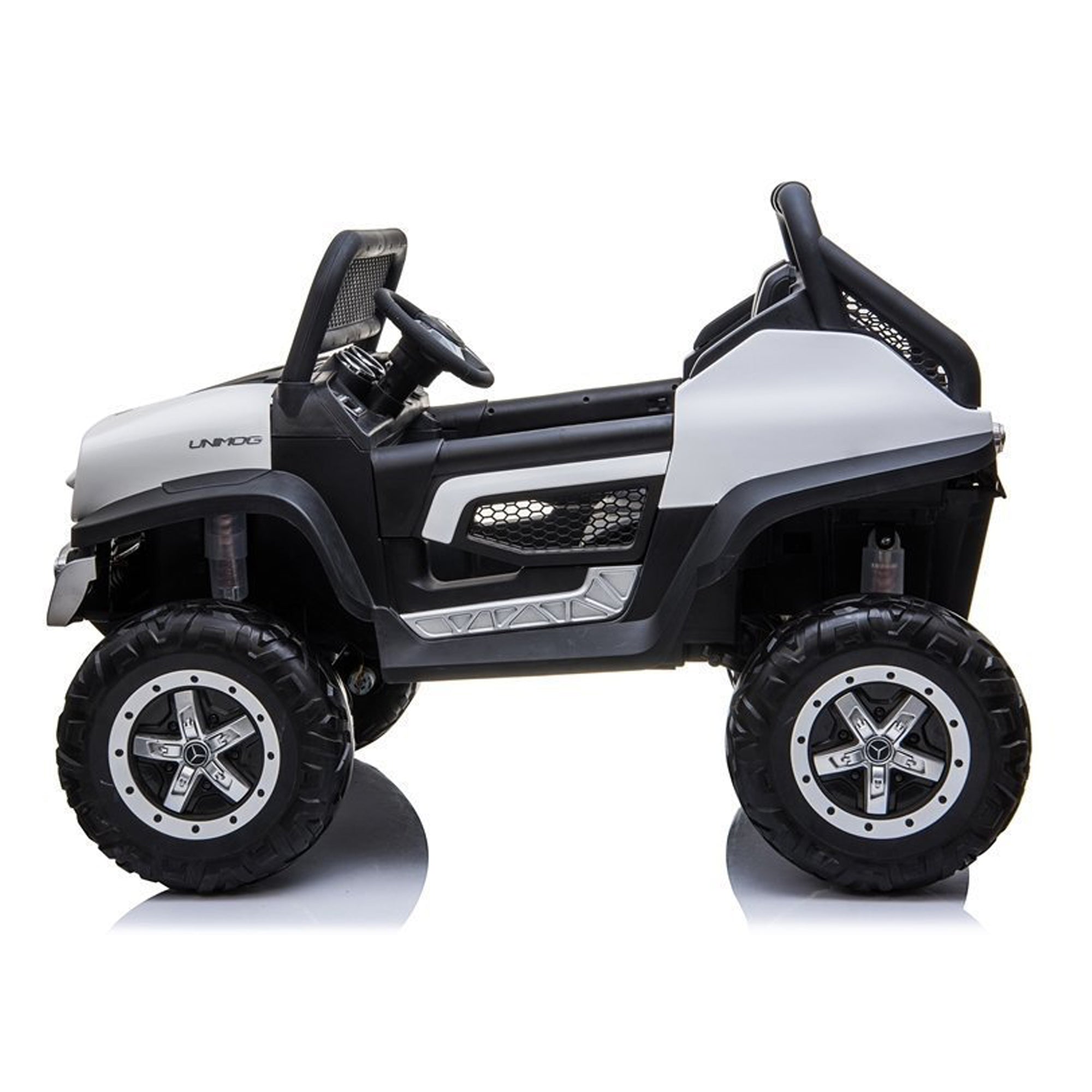 Kids Ride On Cars AMG 4x4 Off-Road Unimog Leather & EVA White