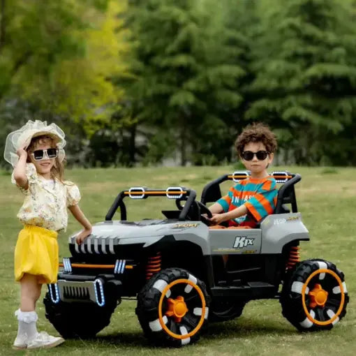 DERAK 8688 Ride On Kids Car 2 Seater 4x4 Super Jeep ,12V 10A Leather Seat Eva Tire - DERAKBIKES