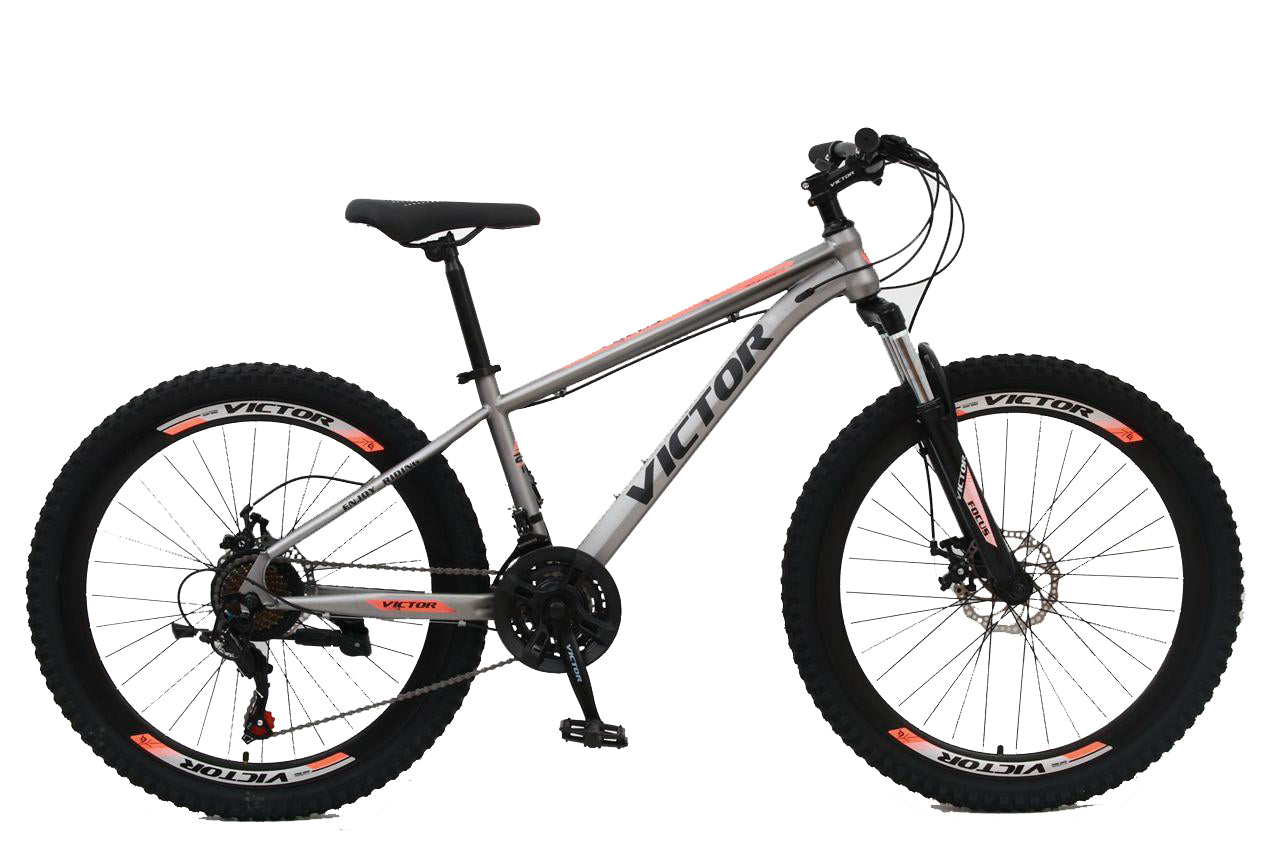 Victor - 26 inch Youth/Adult Mountain Bike, 7-21 Speeds turnary By DerakBikes (26, SILVER)