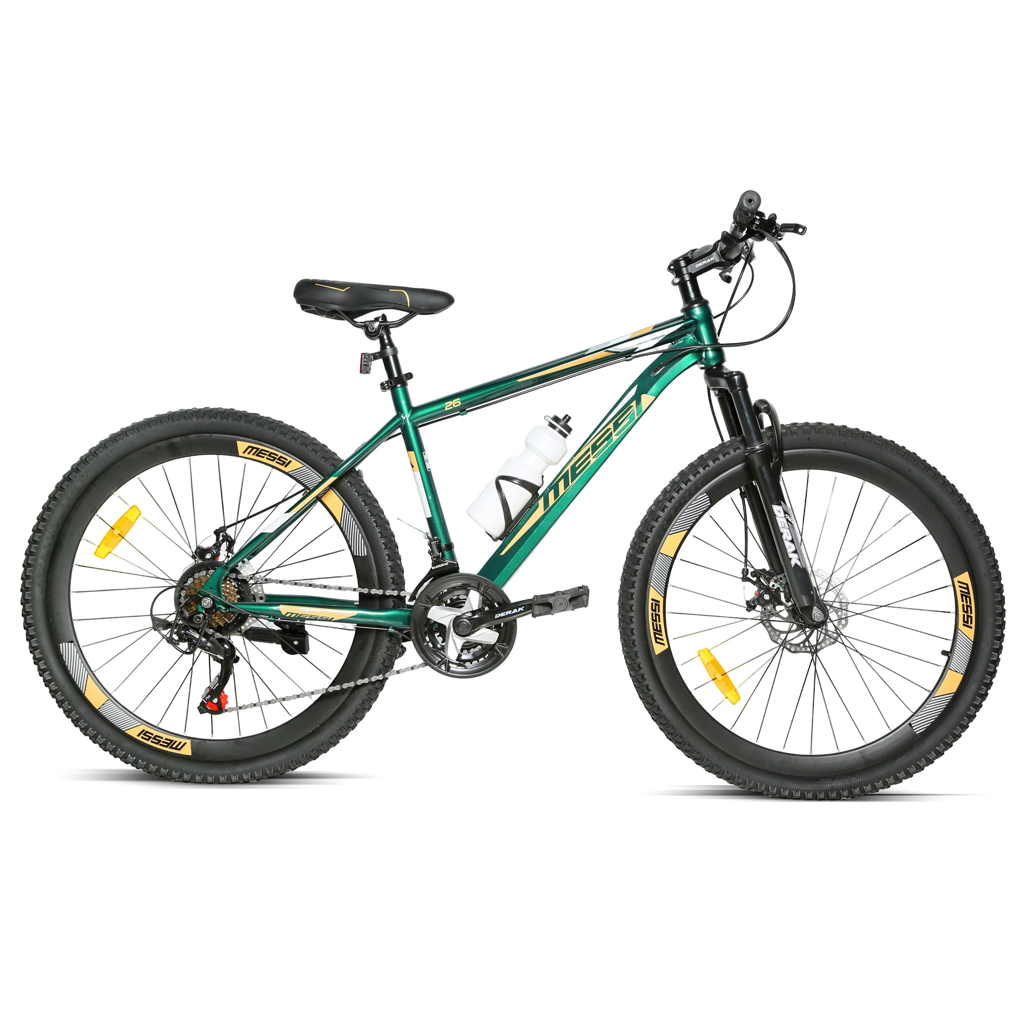 Messi 26-inch Youth/Adult Mountain Bike, 7-21 Speeds turnary By DerakBikes (26, Green)