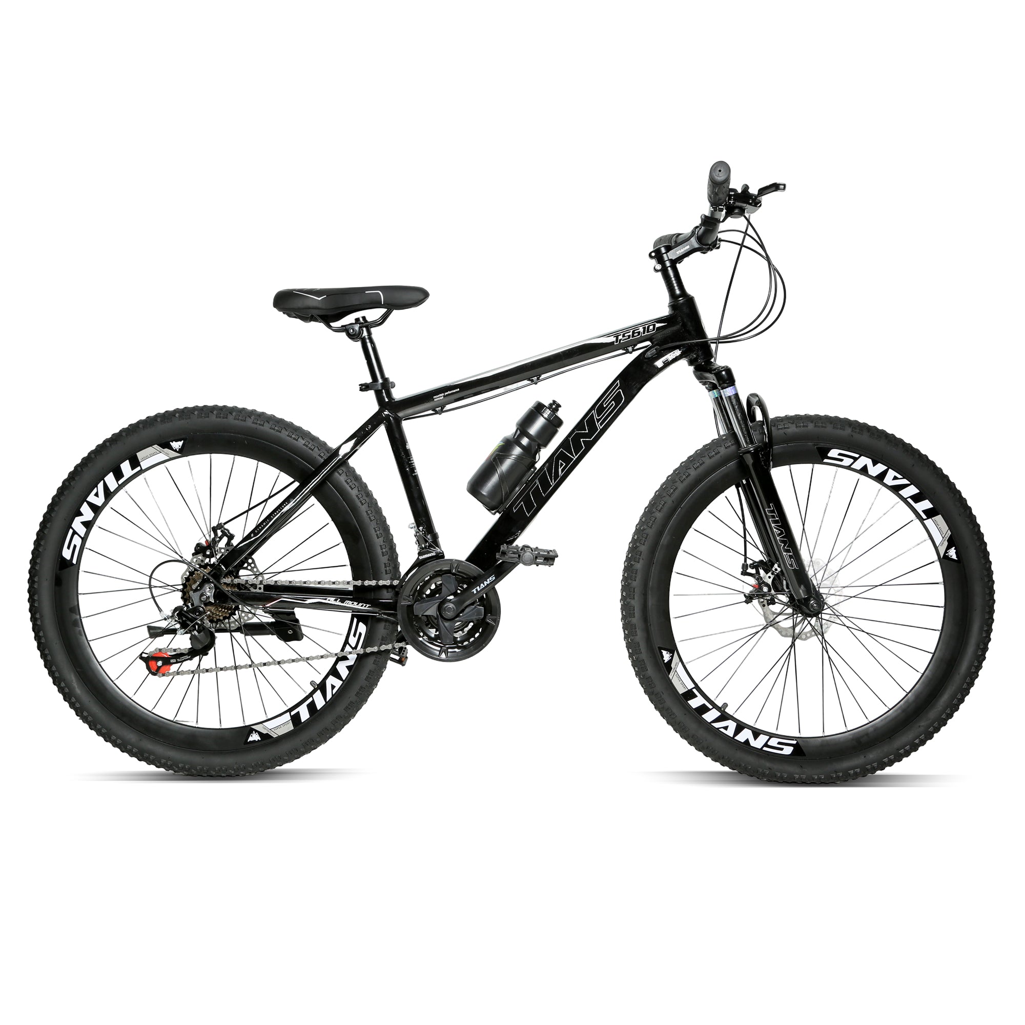 Derak 26 Tians full aluminum inch Youth/Adult Mountain Bike, 7-21 Speeds turnary By DerakBikes (26, Black)