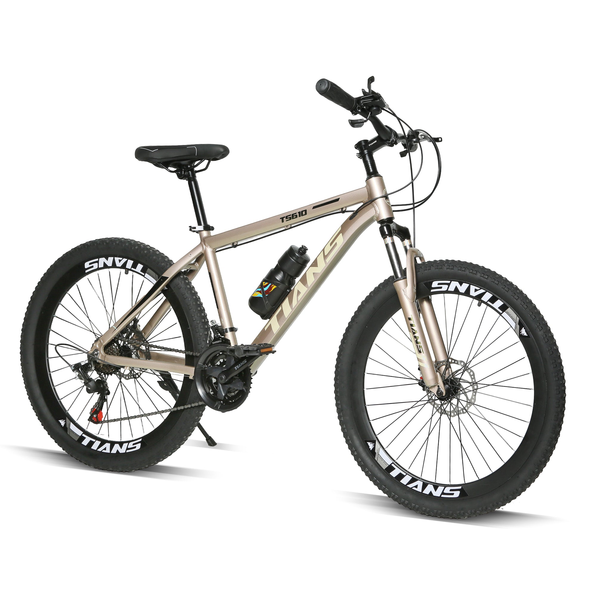 Derak 26 inch Tians full aluminium Youth/Adult Mountain Bike, 7-21 Speeds turnary By DerakBikes (26, Gold)