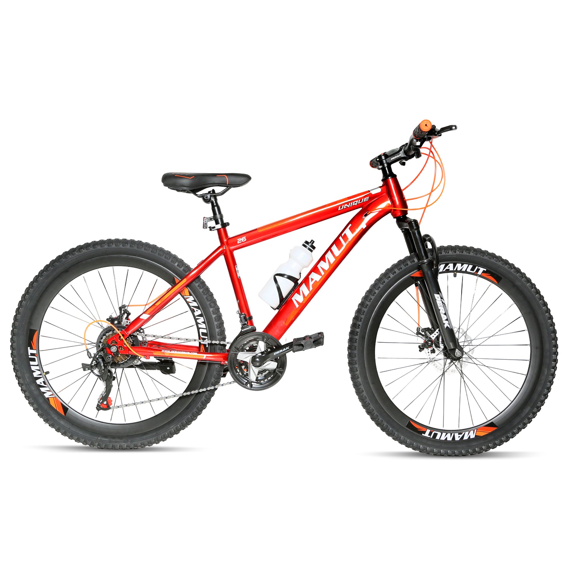 Derak 24 inch Mamut Youth/Adult Mountain Bike, 7-21 Speeds tourny (100% Assembly) By DerakBikes (24, red)
