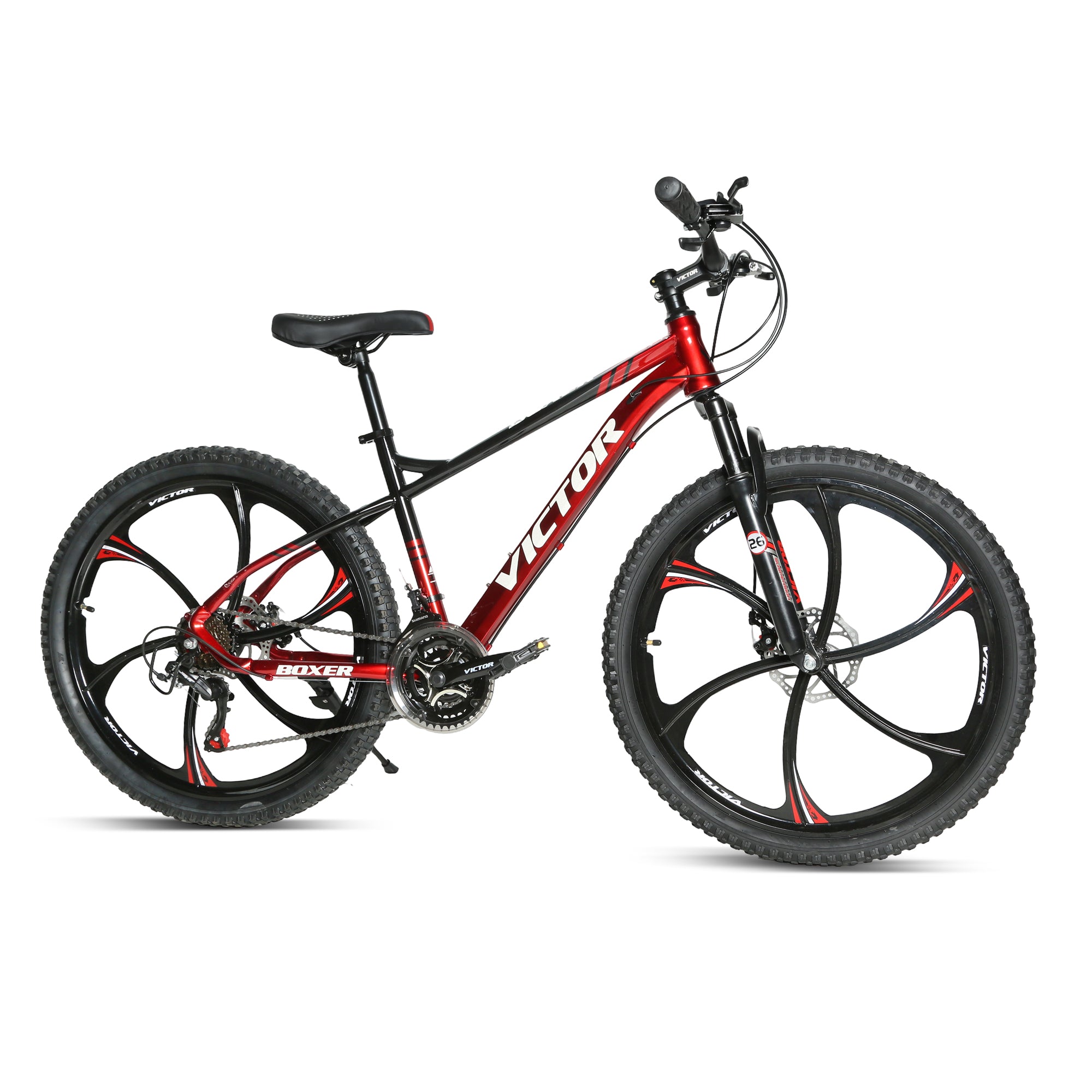 Derak 26-inch Victor Alloy Rim new addition Youth/Adult Mountain Bike, 7-21 Speeds turney By DerakBikes (26, Red)