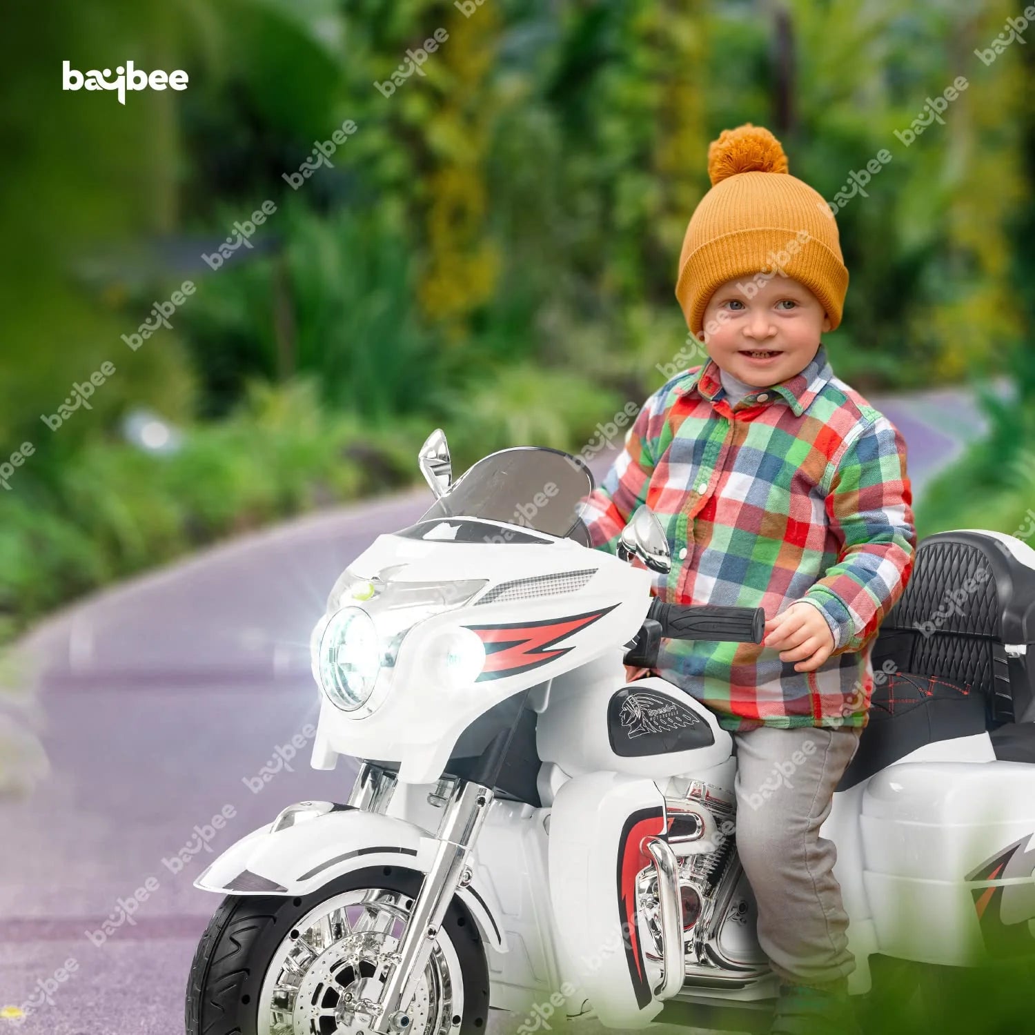 Tri Glide Harley Kids Ride-On Bike with 3 Wheels and Hand Accelerator