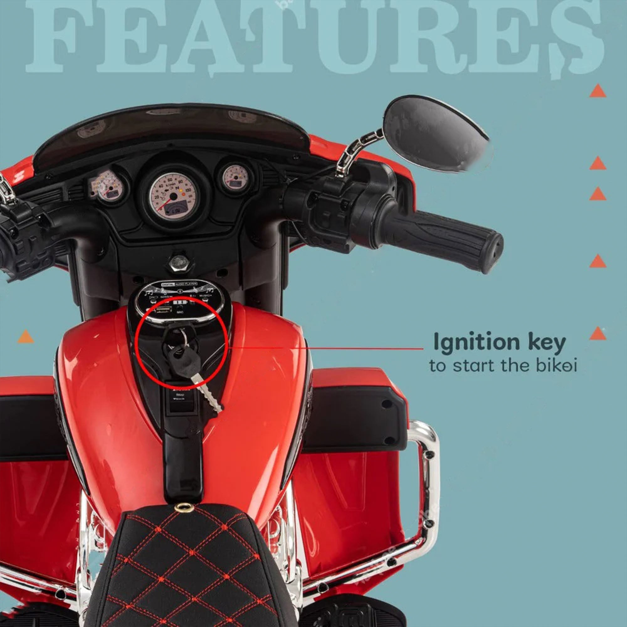 Tri Glide Harley Kids Ride-On Bike with 3 Wheels and Hand Accelerator