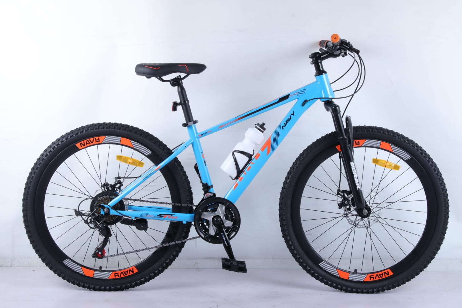 NAVY - 26 inch Youth/Adult Mountain Bike, 7-21 Speeds turnary By DerakBikes (26, Orange Blue)