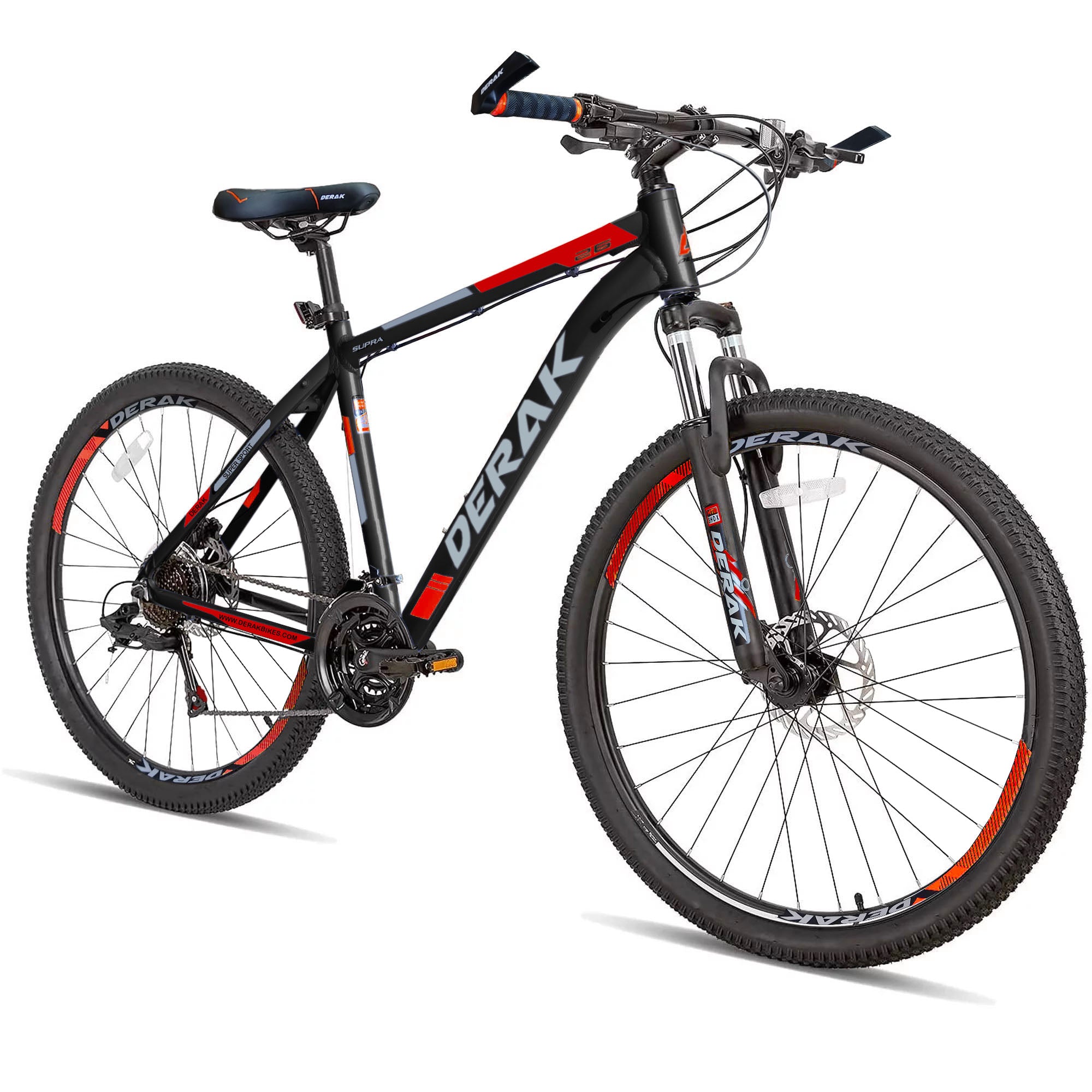 Supra 26-Inch Aluminum Frame Bicycle Disc, Suspension, 21-Speed (100% assembeled)