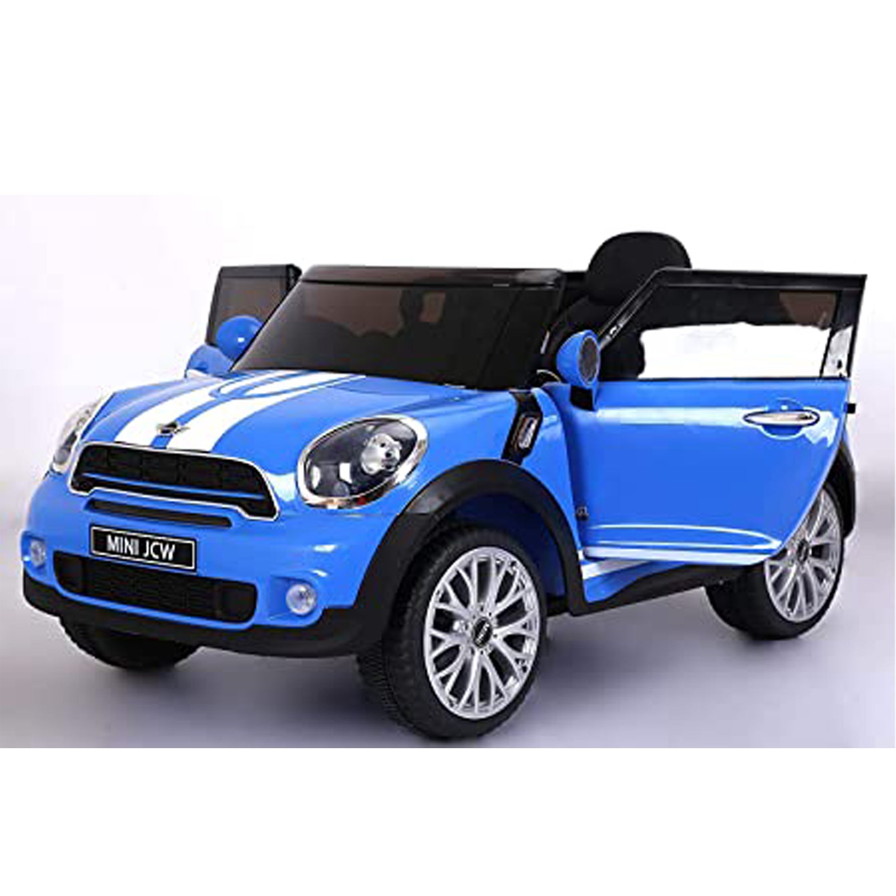 Ride On Electric Car Licensed Mini Cooper Kids Blue- DerakBikes