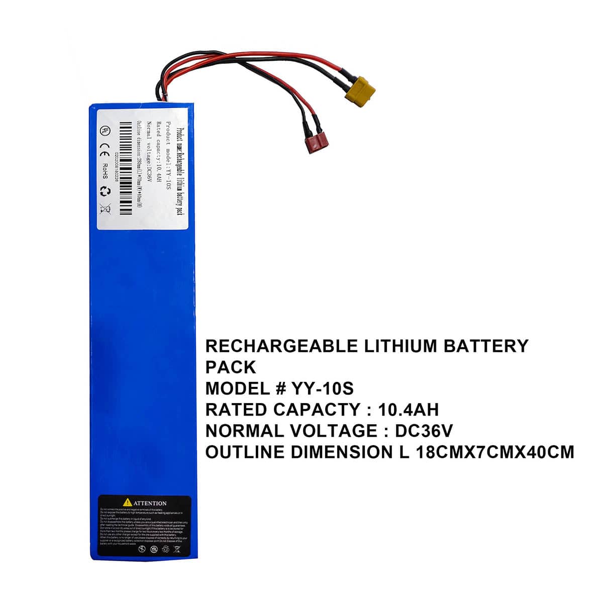 36V 7800mah Lithium Battery Rechargeable Replacement Battery For Scooter - DERAKBIKES