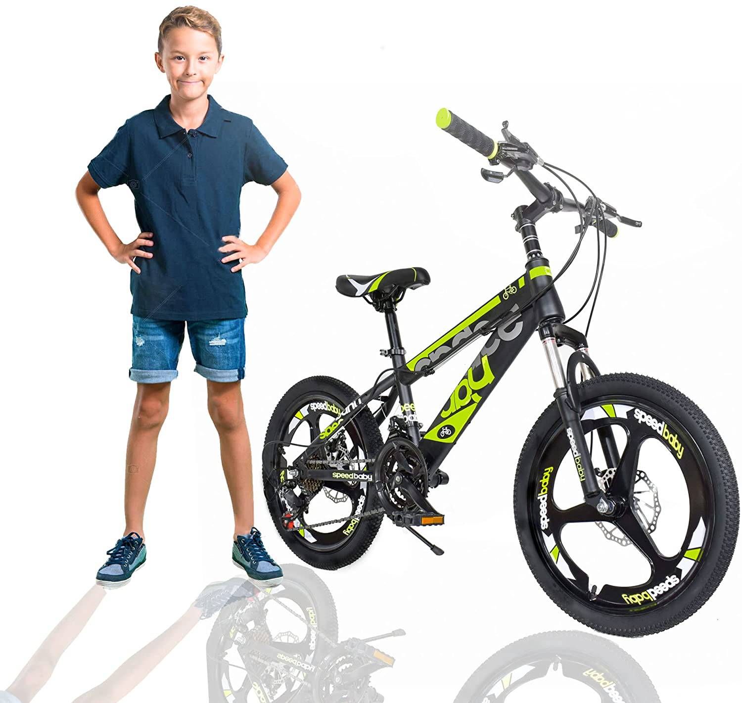 Kids Bicycle 20 Inch Alloy 21Sp Shimano Yellow - DerakBikes 