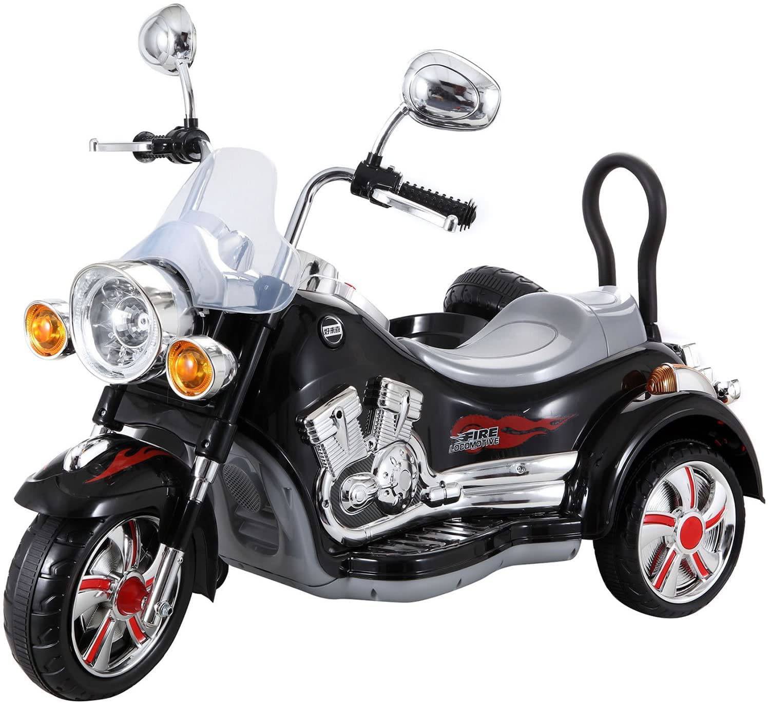 Ride On Bike Kids Twin Couple Sidecar SX138 Black-DerakBikes