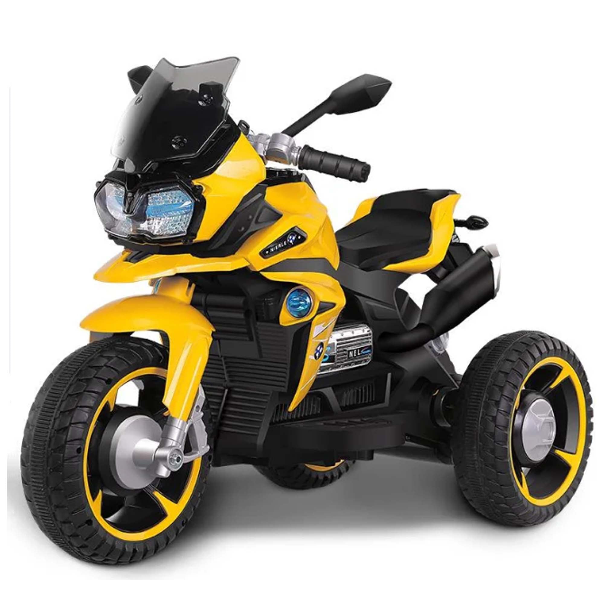 Ride On Electric Bike Kids NEL-R1600GS Hand Race Yellow DERAKBIKES