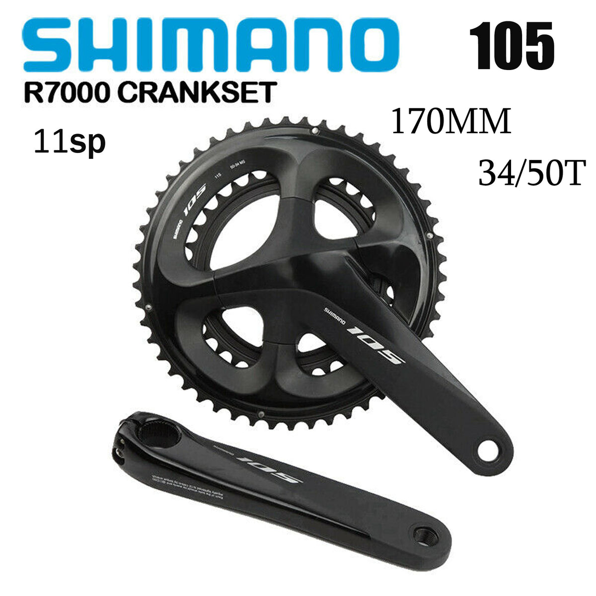 Shimano Chainwheel 105 R7000 Crankset 11S 170mm 50-34T - DerakBikes ...